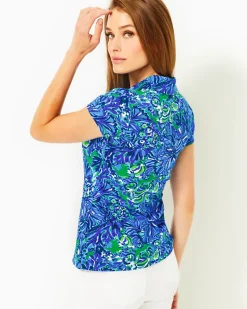 UPF 50+ Luxletic Frida Scallop Polo Top