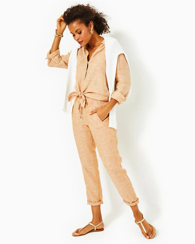 31" Taron Mid-Rise Linen Pant - Image 3