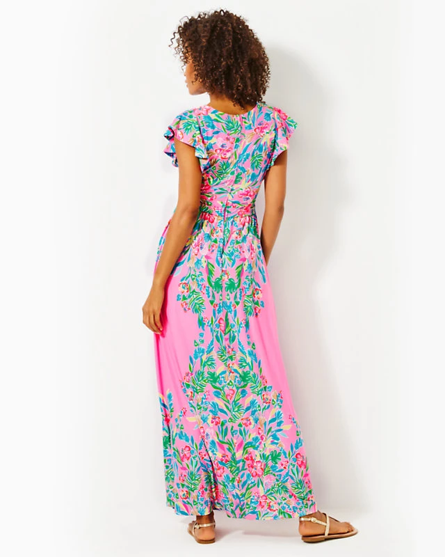 Verona Flutter Sleeve Maxi Dress