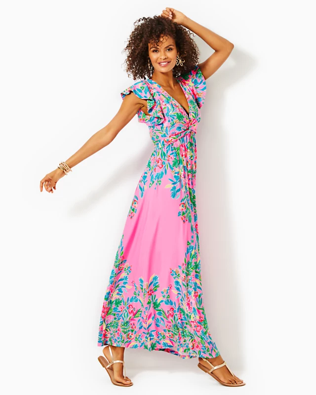 Verona Flutter Sleeve Maxi Dress - Image 2