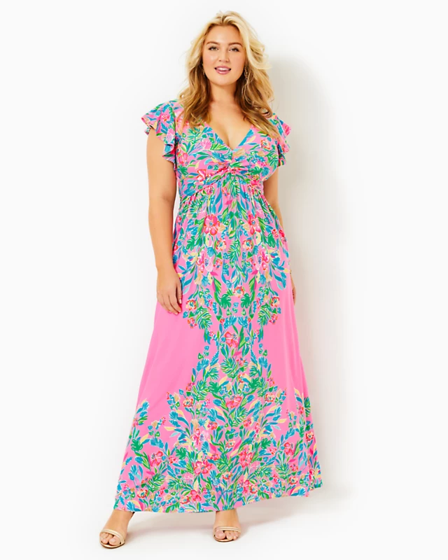 Verona Flutter Sleeve Maxi Dress - Image 5
