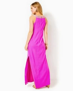 Sandrah Embroidered Maxi Shift Dress