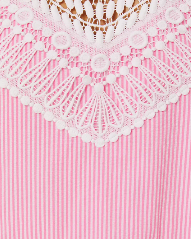 Britt Seersucker Striped Halter Dress - Image 5