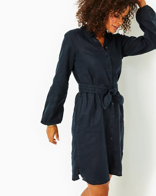 Bethanne Knee Length Linen Dress - Image 2