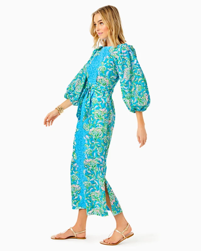 Barbara 3/4 Sleeve Cotton Maxi Dress - Image 2