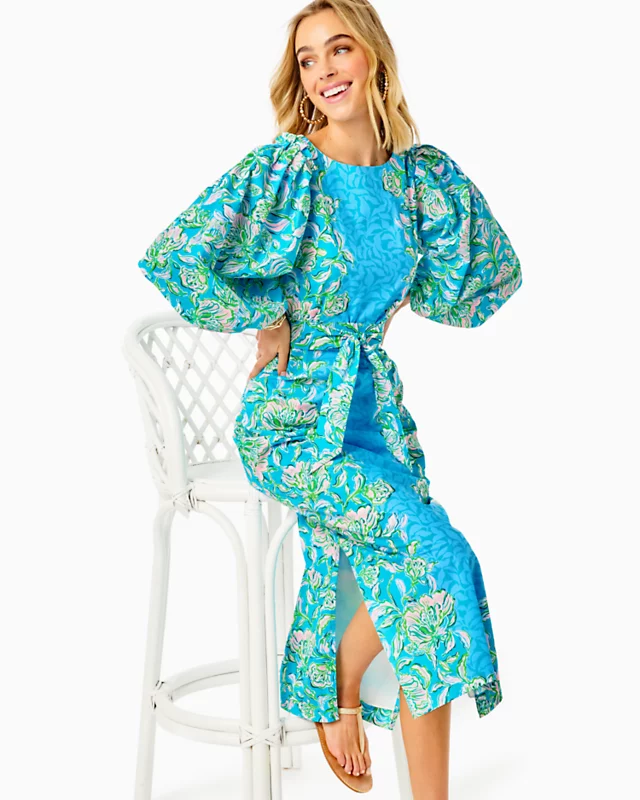 Barbara 3/4 Sleeve Cotton Maxi Dress - Image 3