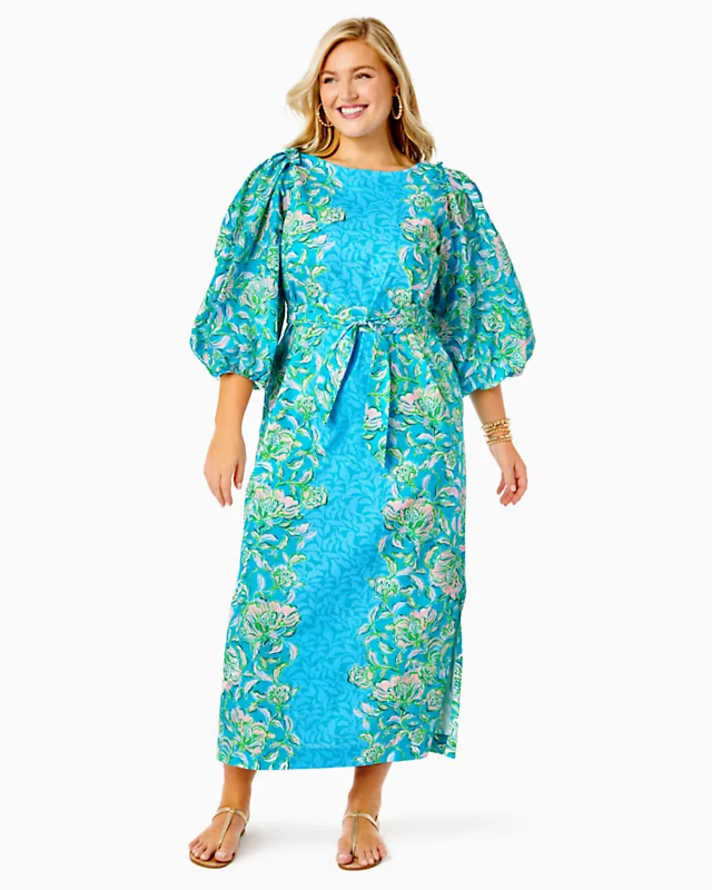 Barbara 3/4 Sleeve Cotton Maxi Dress - Image 5