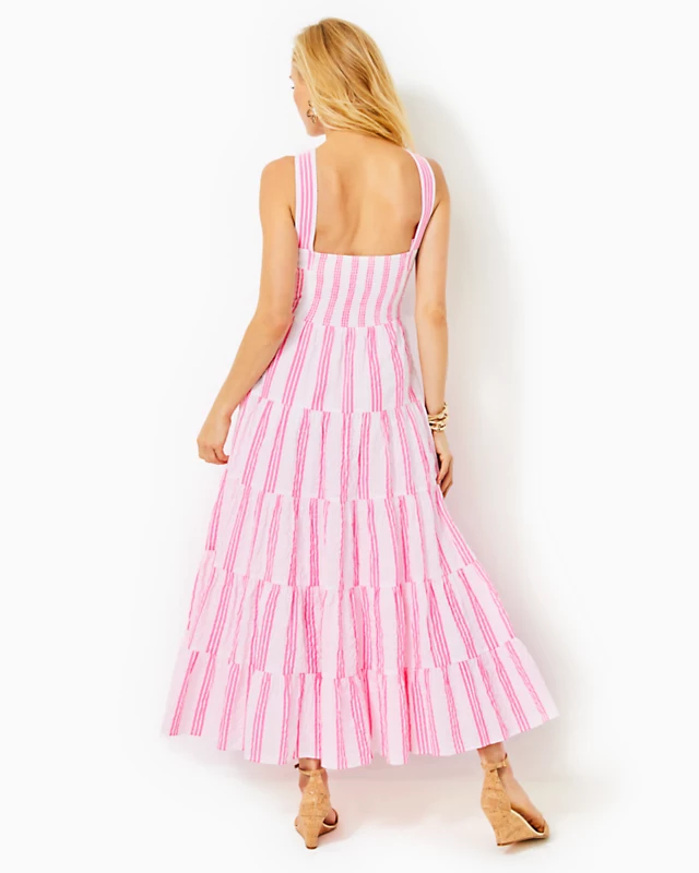 Jenette Striped Halter Maxi Dress