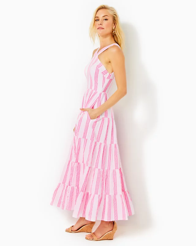 Jenette Striped Halter Maxi Dress - Image 2