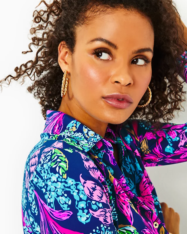 Tropical Twist Hoop Earrings - Image 3